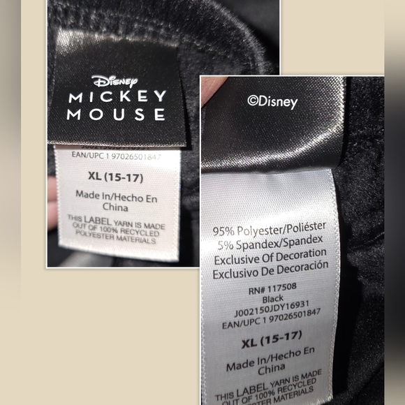 Disney Christmas Mickey Mouse Velour Jumpsuit PJ Pajama Overalls Junior's XL - Picture 8 of 10